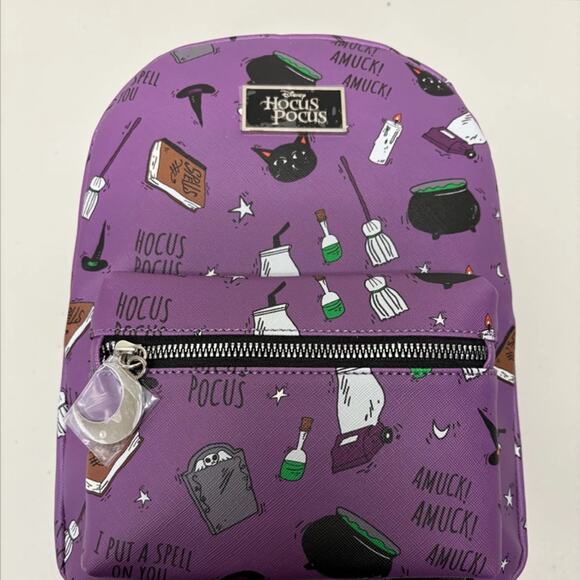 NWT BioWorld RARE Hocus Pocus Exclusive faux leather backpack Disney NWT - Picture 1 of 2